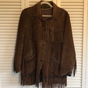 Vintage Leather Fringed Jacket western